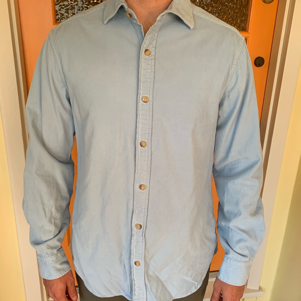 Vineyard Vines Blue Corduroy Button Down Shirt